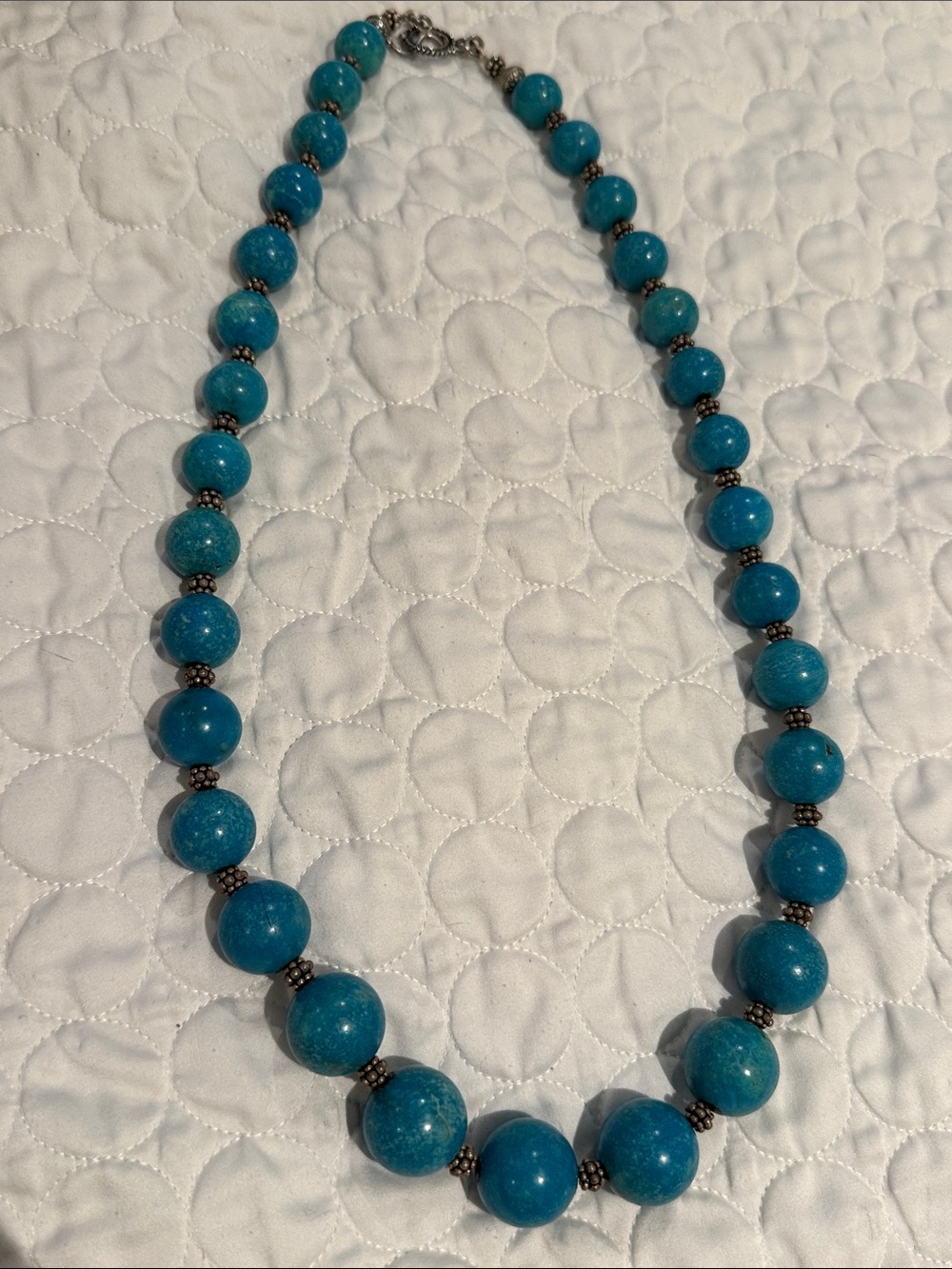 Vintage Turquoise Beaded Necklace - Women Jewelry heavy stones